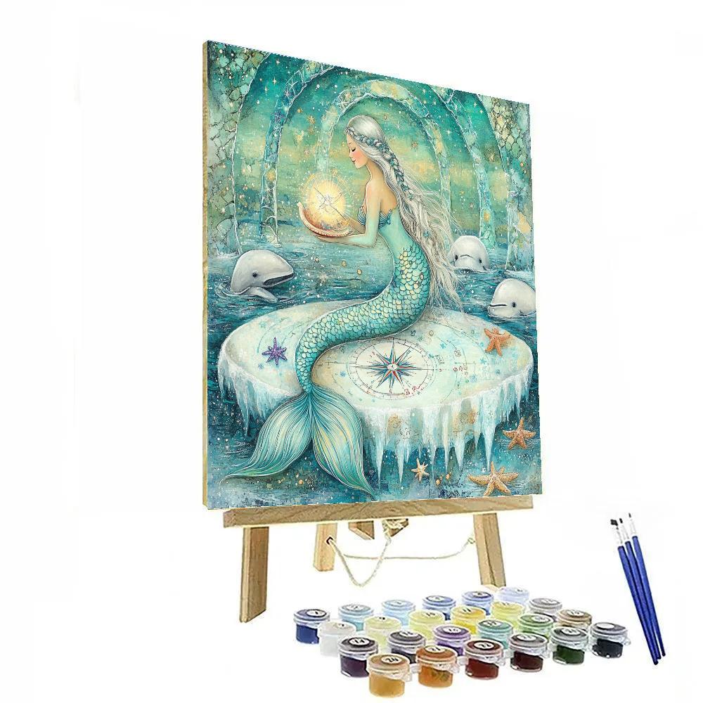 Arctic Aurora Mermaid Cartographer Paint by numbers art