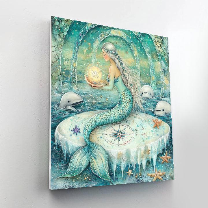 Arctic Aurora Mermaid Cartographer Paint by numbers art
