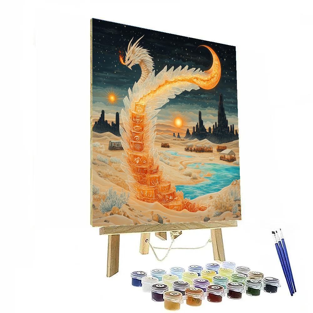 Saltwind Dunes With Dragon Sentinel Paint by numbers art