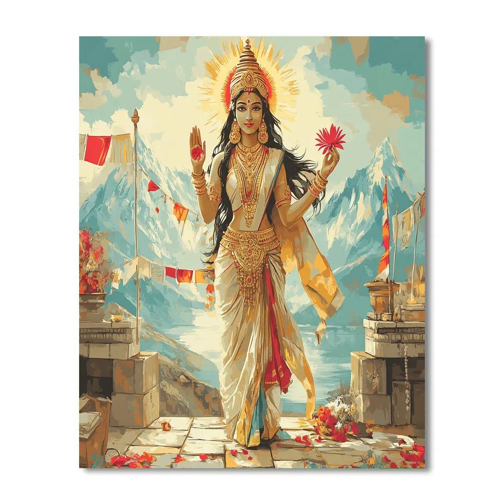 Parvati Dawn Blessing On The Mountain Terrace painting number kit