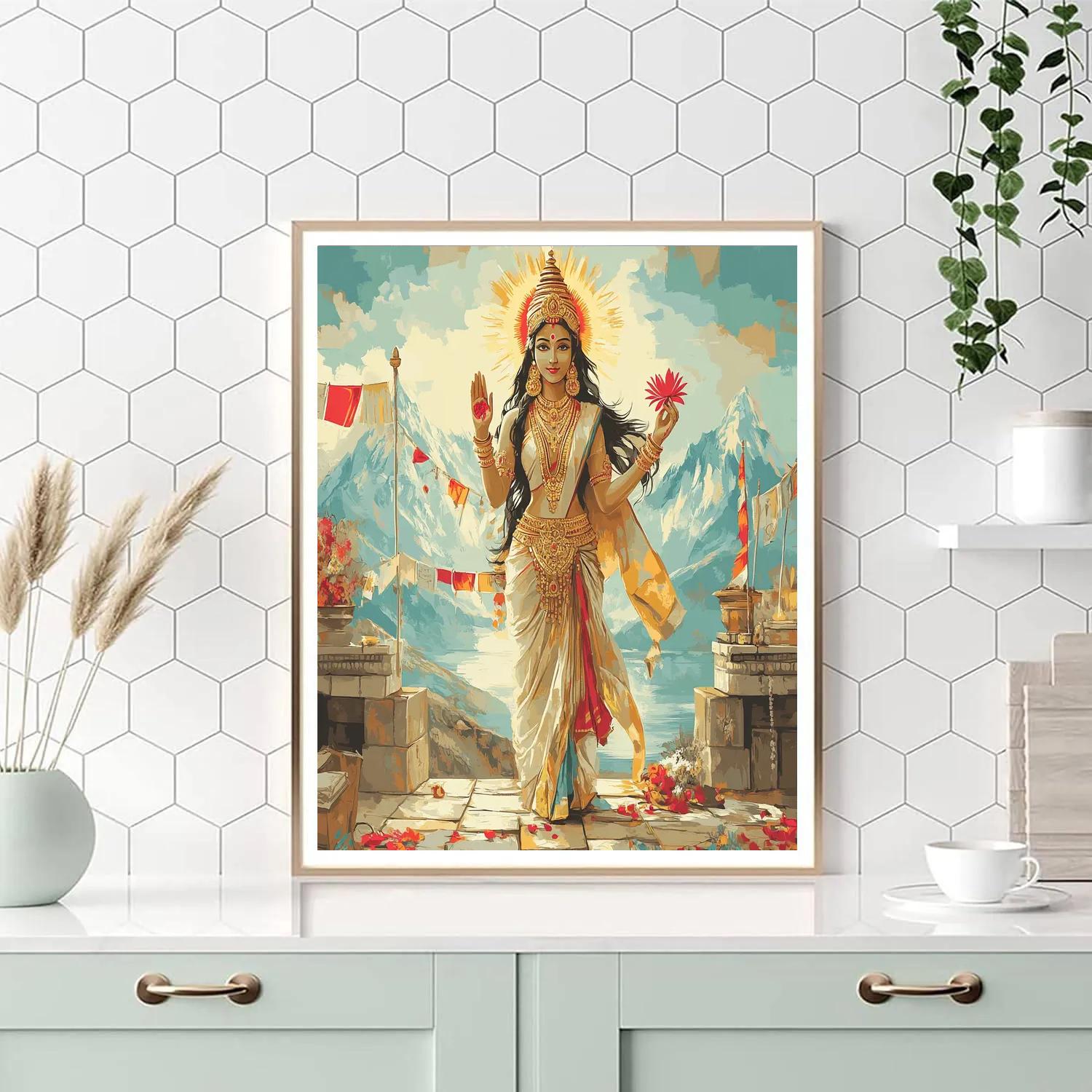 Parvati Dawn Blessing On The Mountain Terrace painting number kit