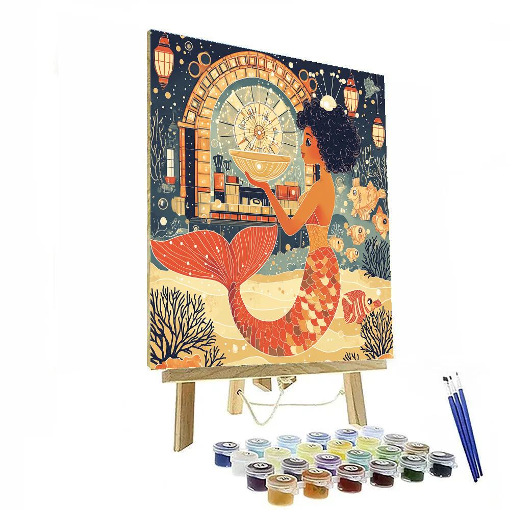 Glass Reef Observatory With Mermaid Painting by numbers kit