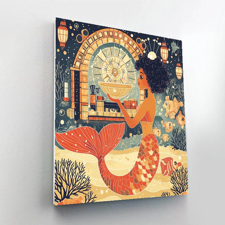 Glass Reef Observatory With Mermaid Painting by numbers kit