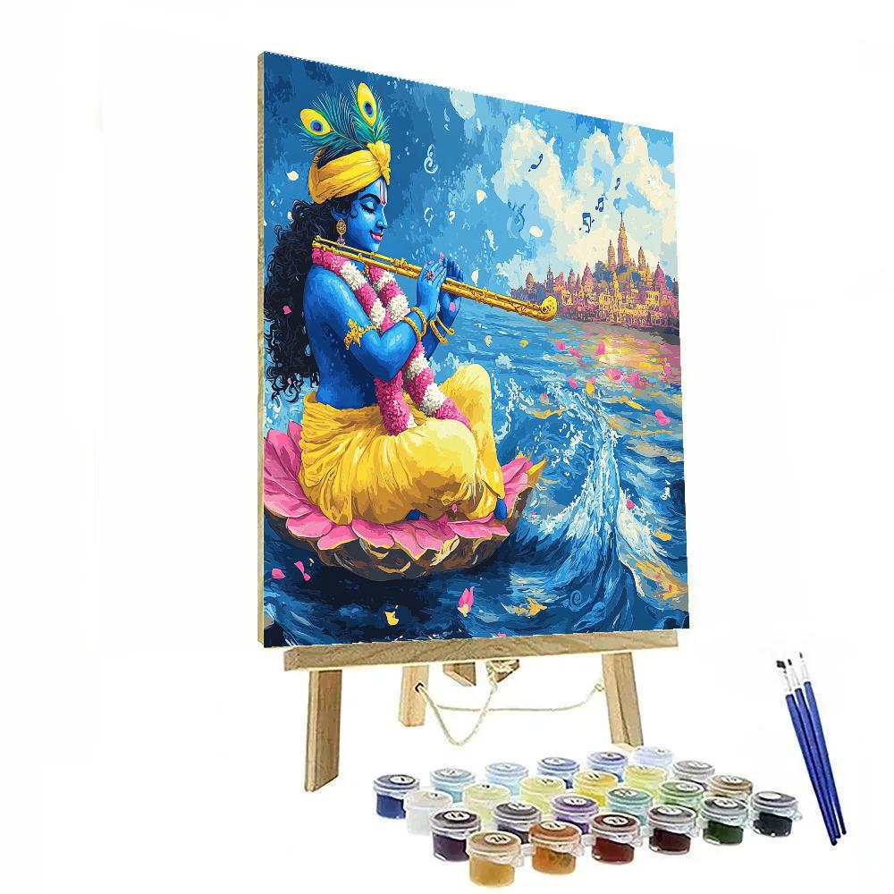 Krishna Avatar Playing Music For The Cosmic Ocean Number painting