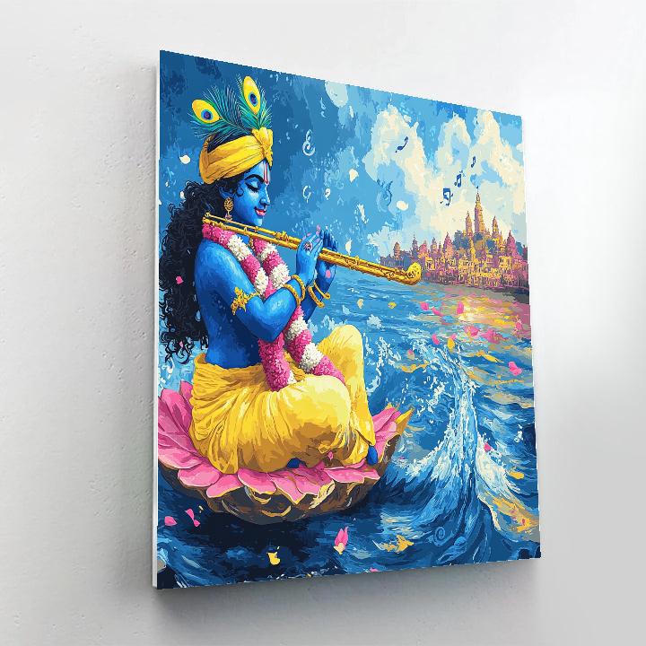 Krishna Avatar Playing Music For The Cosmic Ocean Number painting