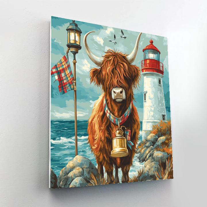 Highland Cow Lighthouse Keeper Numbered painting kits