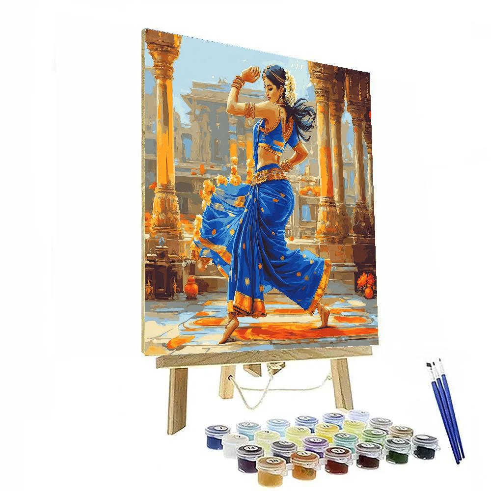 Temple Courtyard Dance, Parvati In Rhythmic Grace paint by color