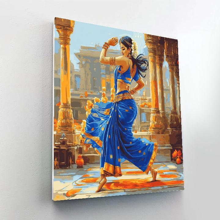 Temple Courtyard Dance, Parvati In Rhythmic Grace paint by color