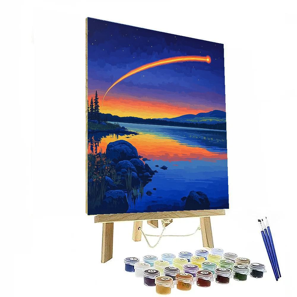 Frederick Varley Inspired Comet Dusk Above Mirror Lake paint by numbers