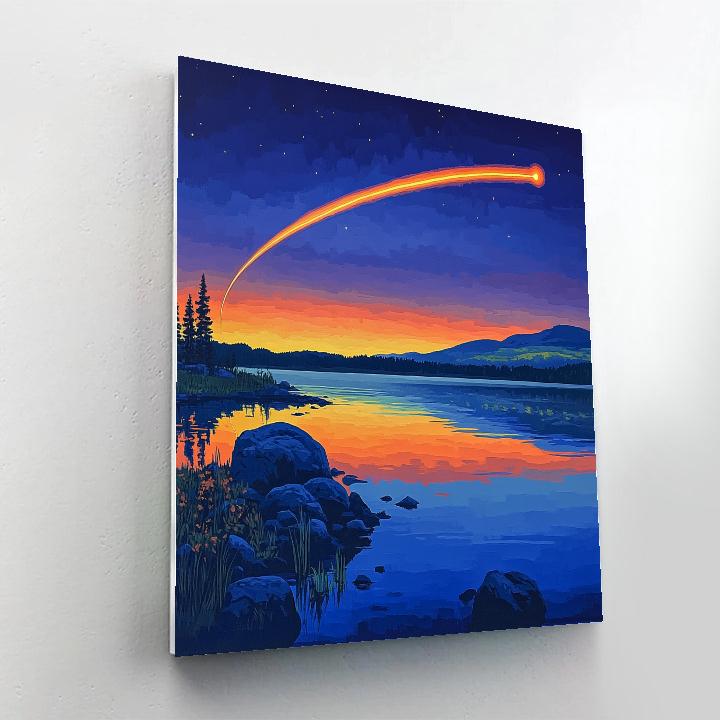 Frederick Varley Inspired Comet Dusk Above Mirror Lake paint by numbers