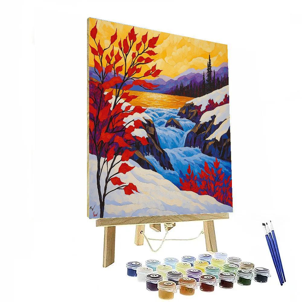 A.Y. Jackson Inspired Magnetite Ridge Spring Thaw paint by number