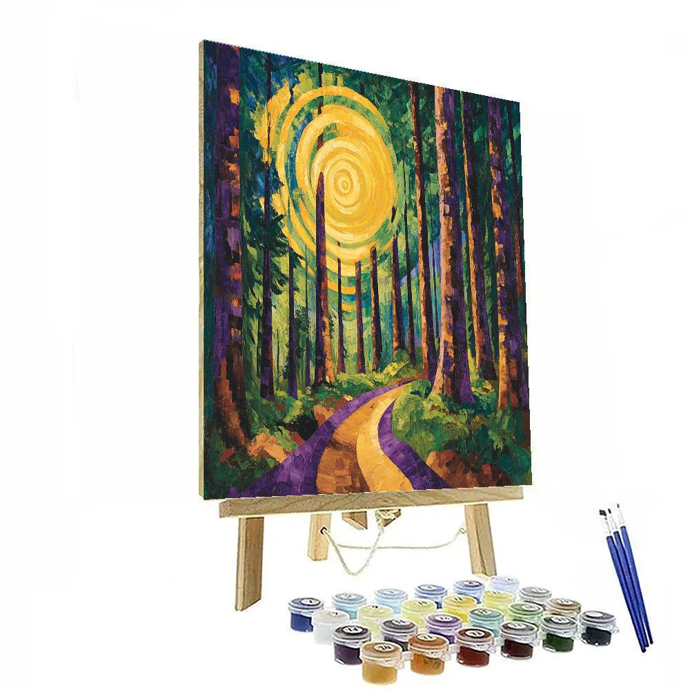 Emily Carr Inspired Storm Lit Cedar Cathedral paint by number