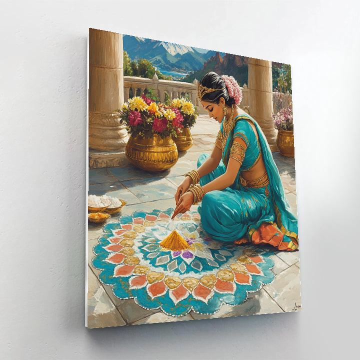 Parvati Artisan Of Sacred Rangoli Patterns Painting by numbers kit