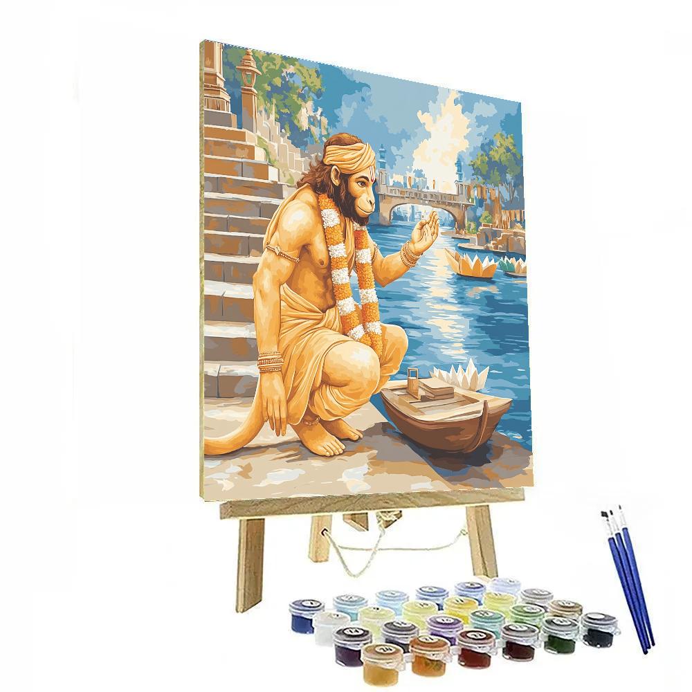 River Ferry Rescue, Under Hanuman Guidance Paint by numbers art