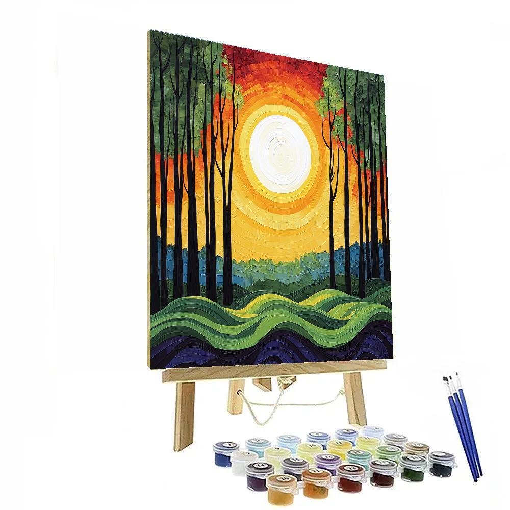 Edvard Munch Inspired Trembling Forest Under A Cyclical Sun Numbered painting kits