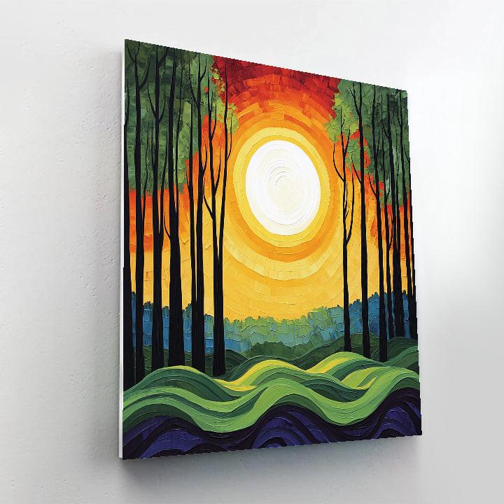 Edvard Munch Inspired Trembling Forest Under A Cyclical Sun Numbered painting kits