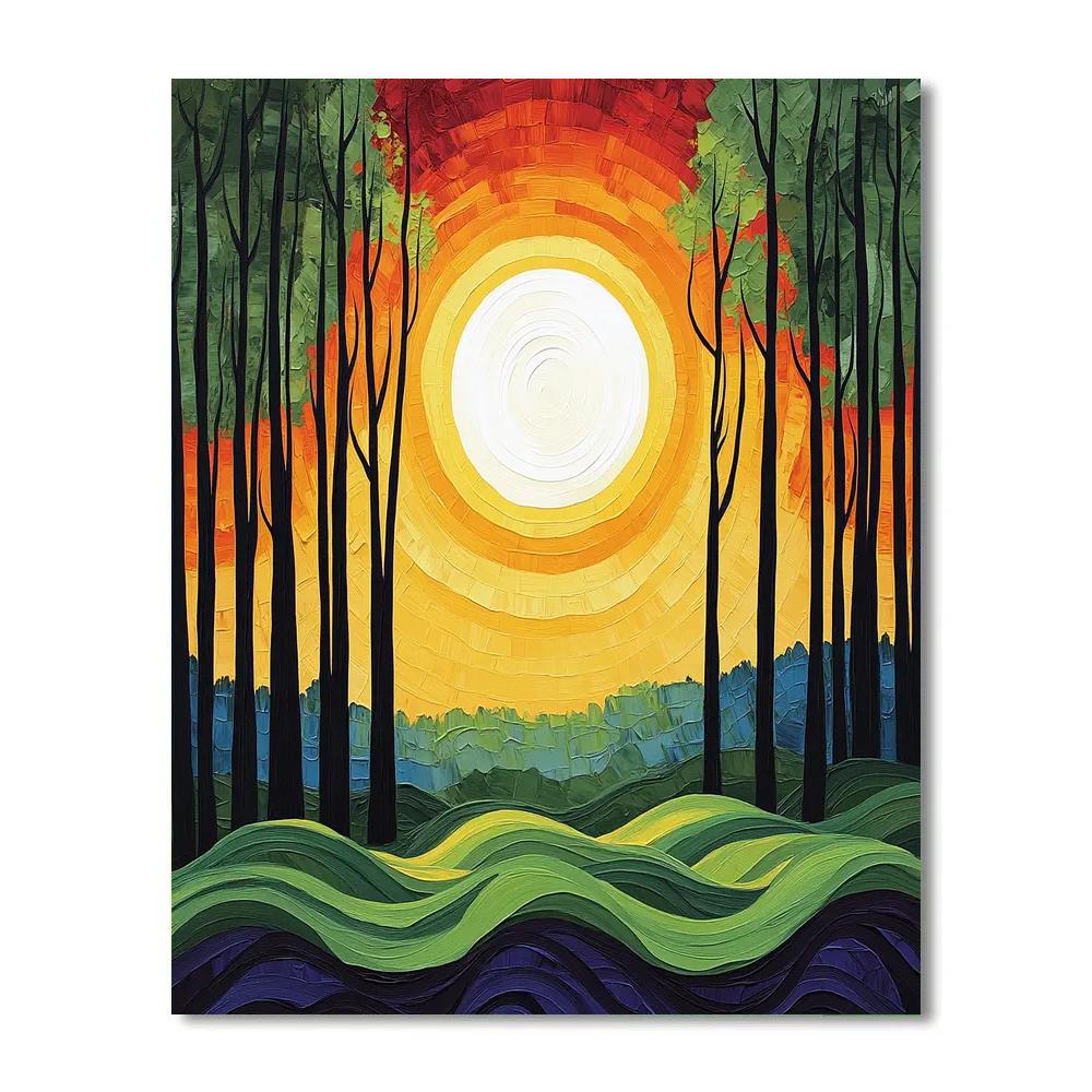 Edvard Munch Inspired Trembling Forest Under A Cyclical Sun Numbered painting kits