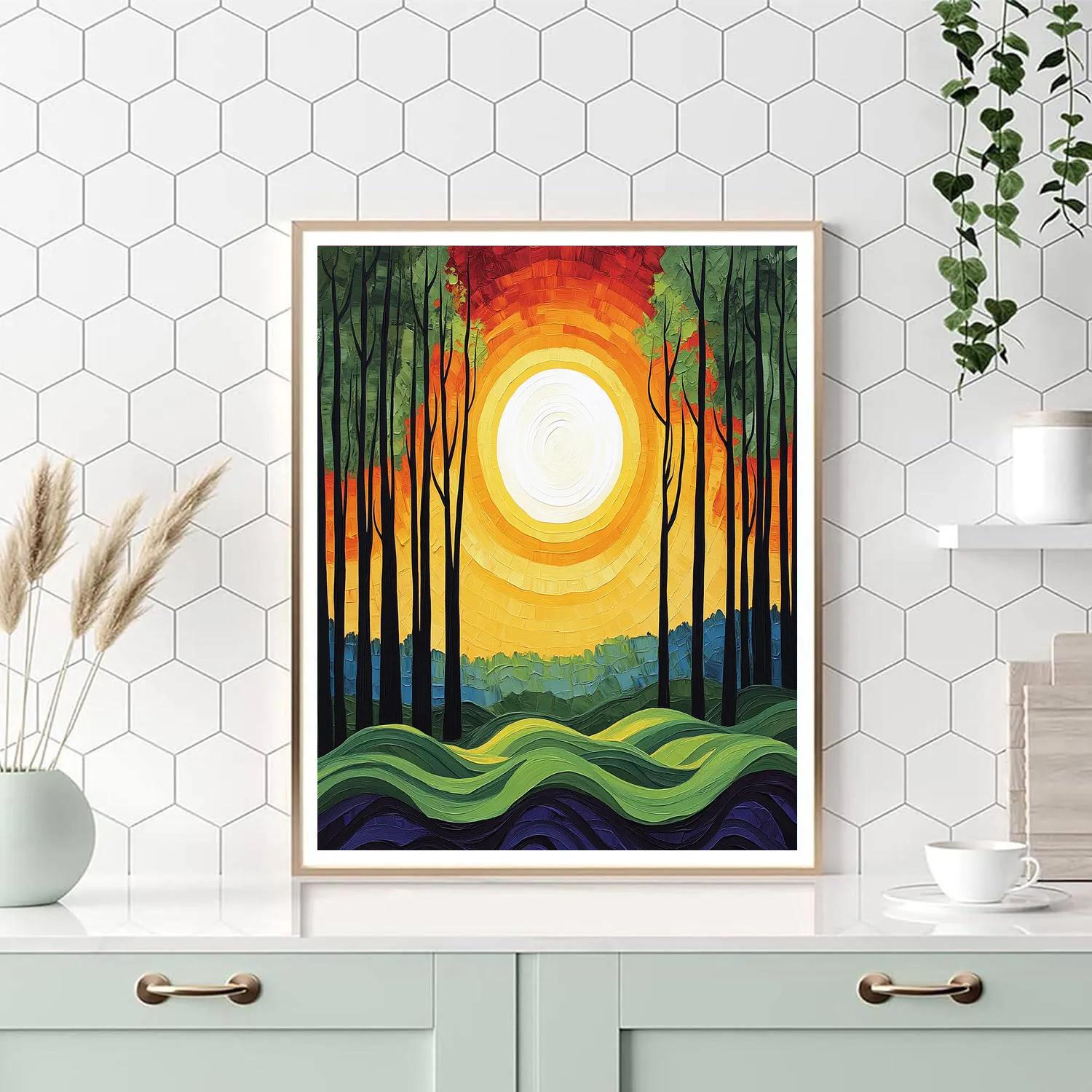 Edvard Munch Inspired Trembling Forest Under A Cyclical Sun Numbered painting kits