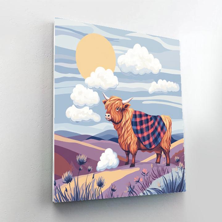 Highland Cow Cloud Shepherd Number painting