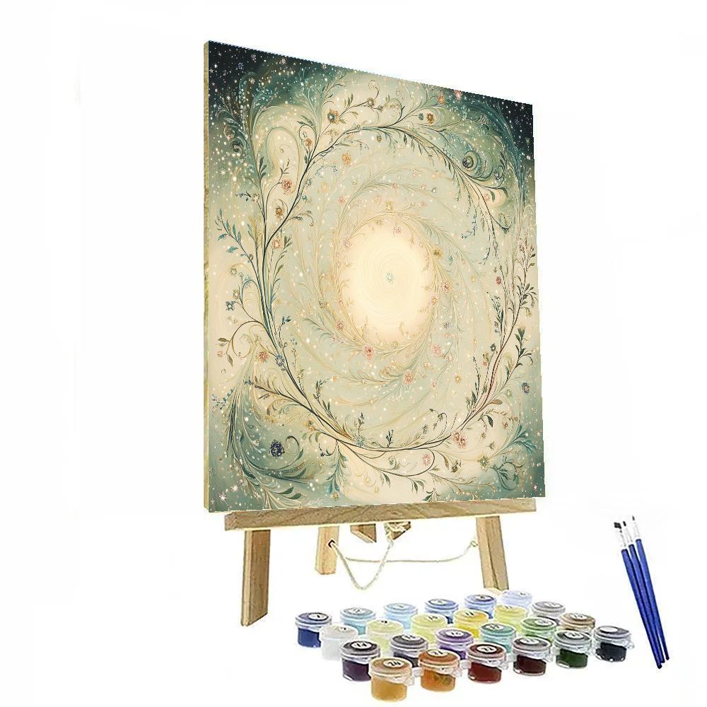 Alphonse Mucha Inspired Nebula Garden Harmonics Paint by numbers art