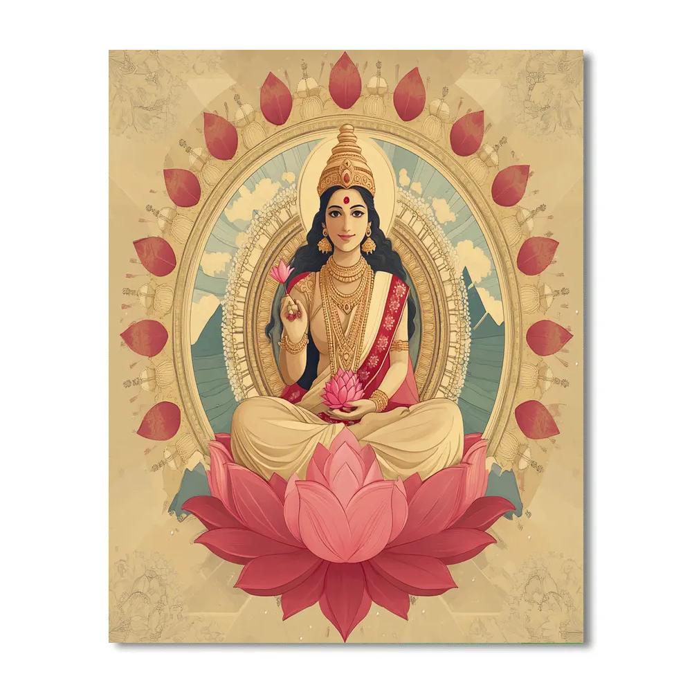 Parvati Mountain Mandala With Sacred Symbols DIY paint by numbers