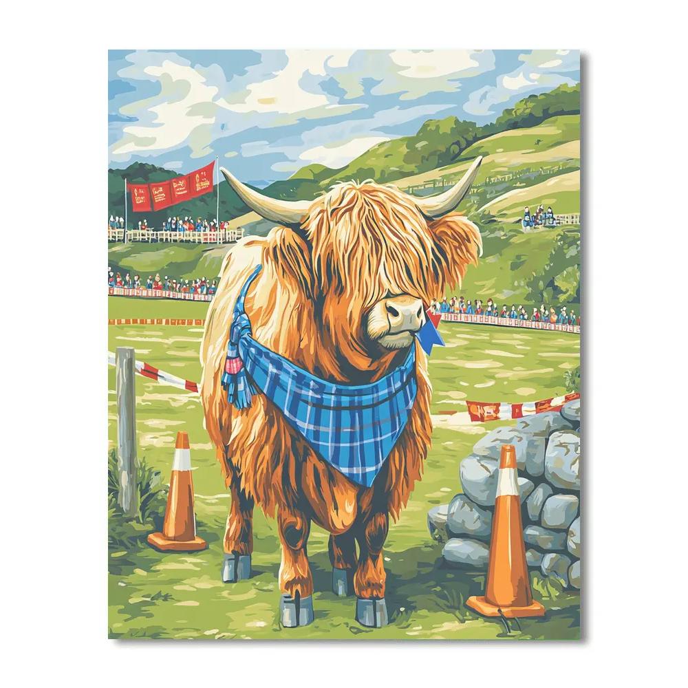 Highland Cow Highland Games Starter Numbered painting kits