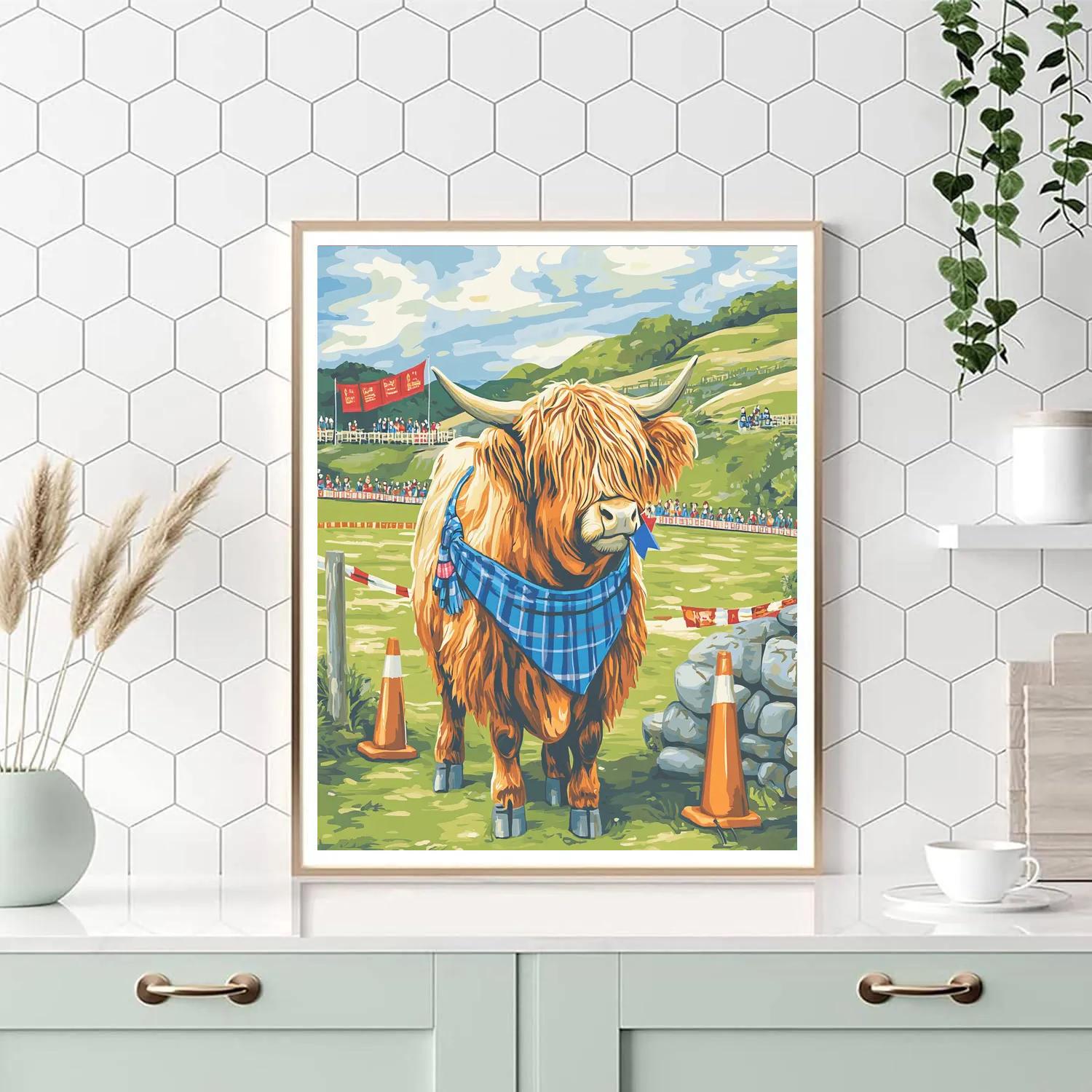 Highland Cow Highland Games Starter Numbered painting kits