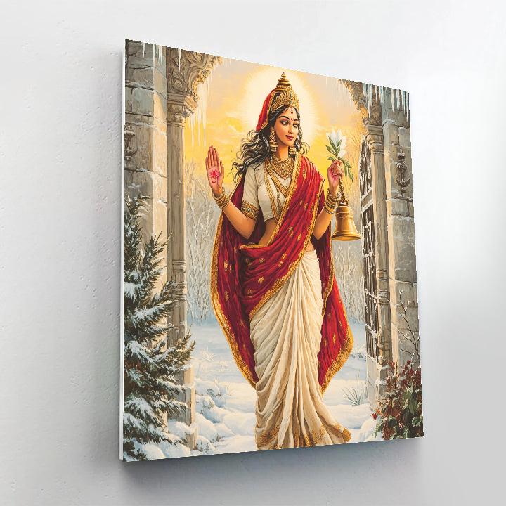 Winter Prayer Bells With Parvati At Snow Gate DIY paint by numbers