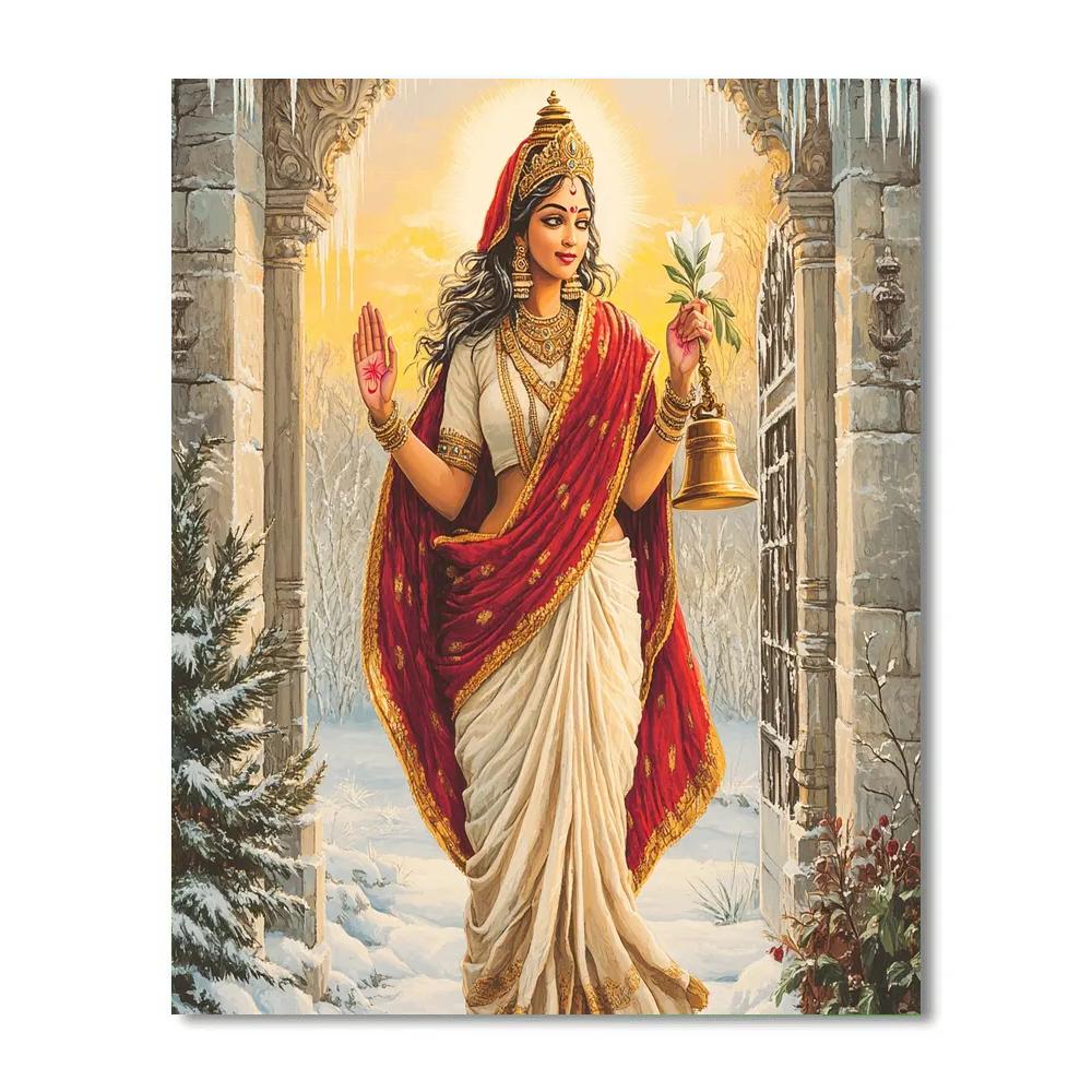 Winter Prayer Bells With Parvati At Snow Gate DIY paint by numbers