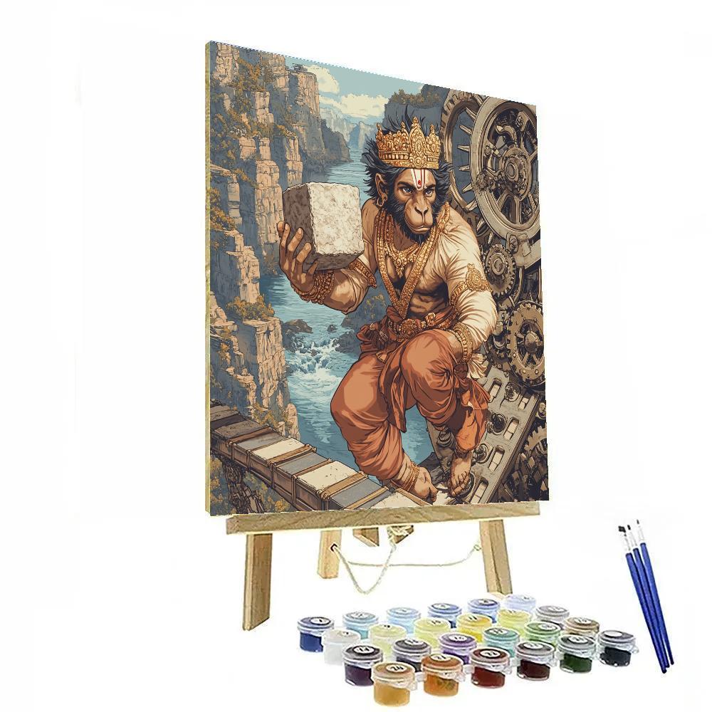 Clockwork Bridge Builder, Hanuman In Motion paint by numbers