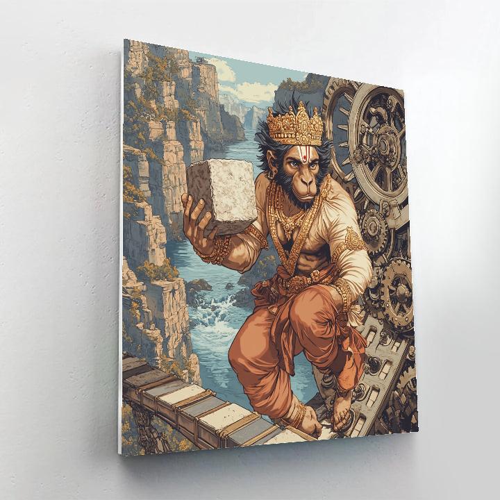 Clockwork Bridge Builder, Hanuman In Motion paint by numbers