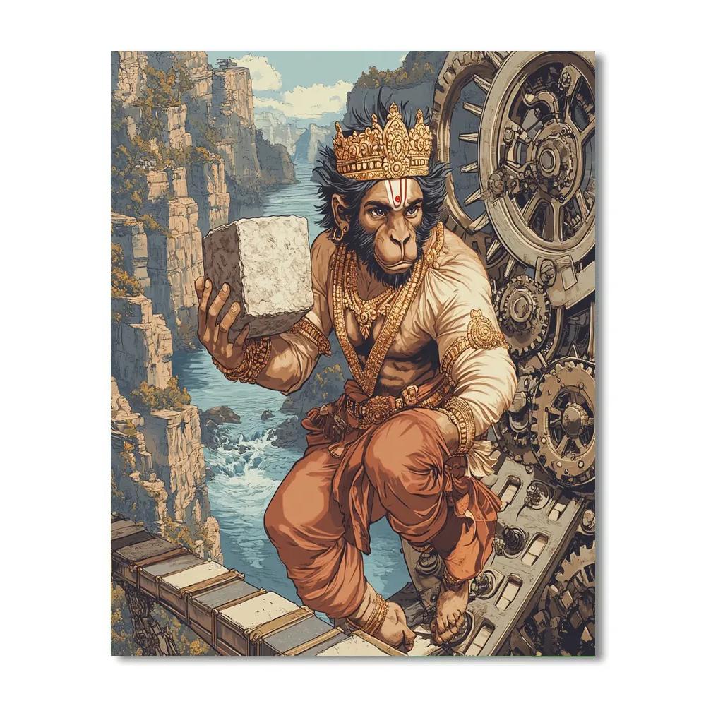 Clockwork Bridge Builder, Hanuman In Motion paint by numbers
