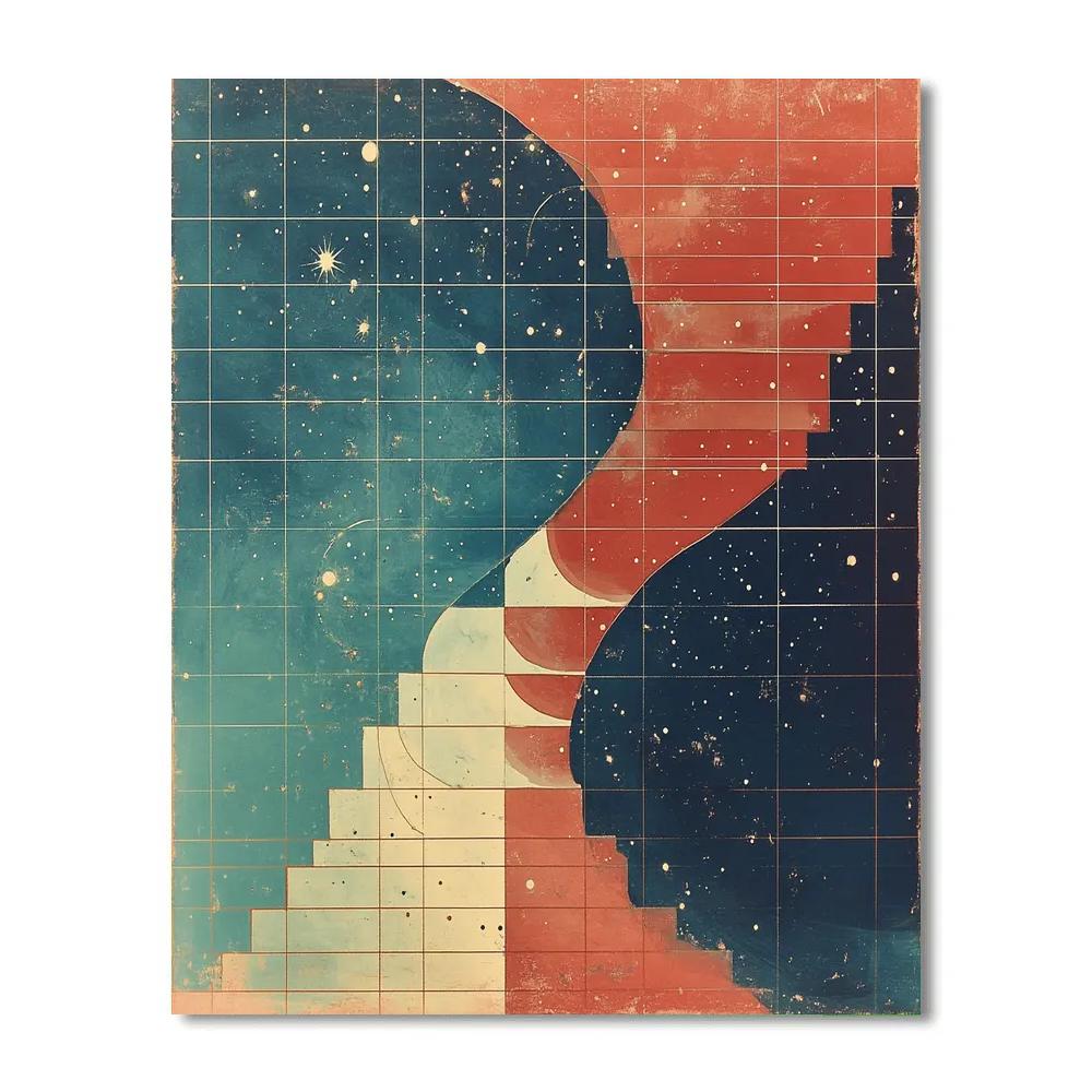 Paul Klee Inspired Aurora Of Silent Arithmetic painting number kit