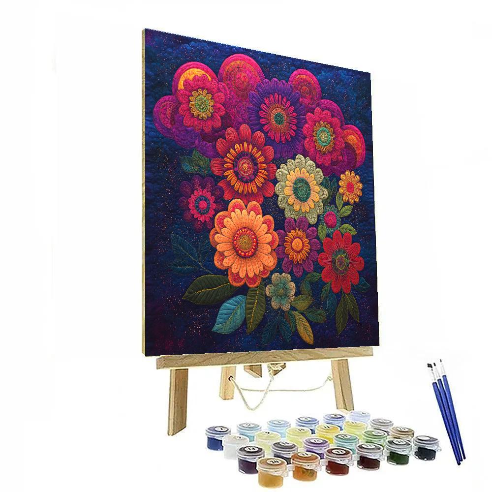 Frida Kahlo Inspired Nebula Of Ancestral Blooms paint by number