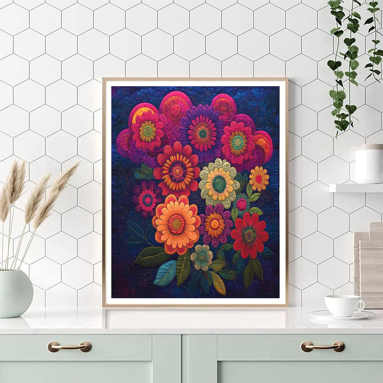 Frida Kahlo Inspired Nebula Of Ancestral Blooms paint by number