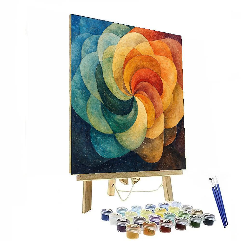 Nandalal Bose Inspired Monsoon Raga Spiral Paint by numbers kits