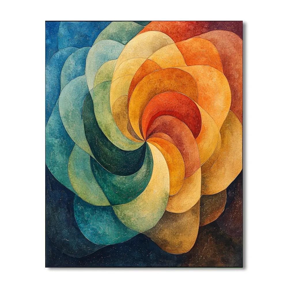 Nandalal Bose Inspired Monsoon Raga Spiral Paint by numbers kits