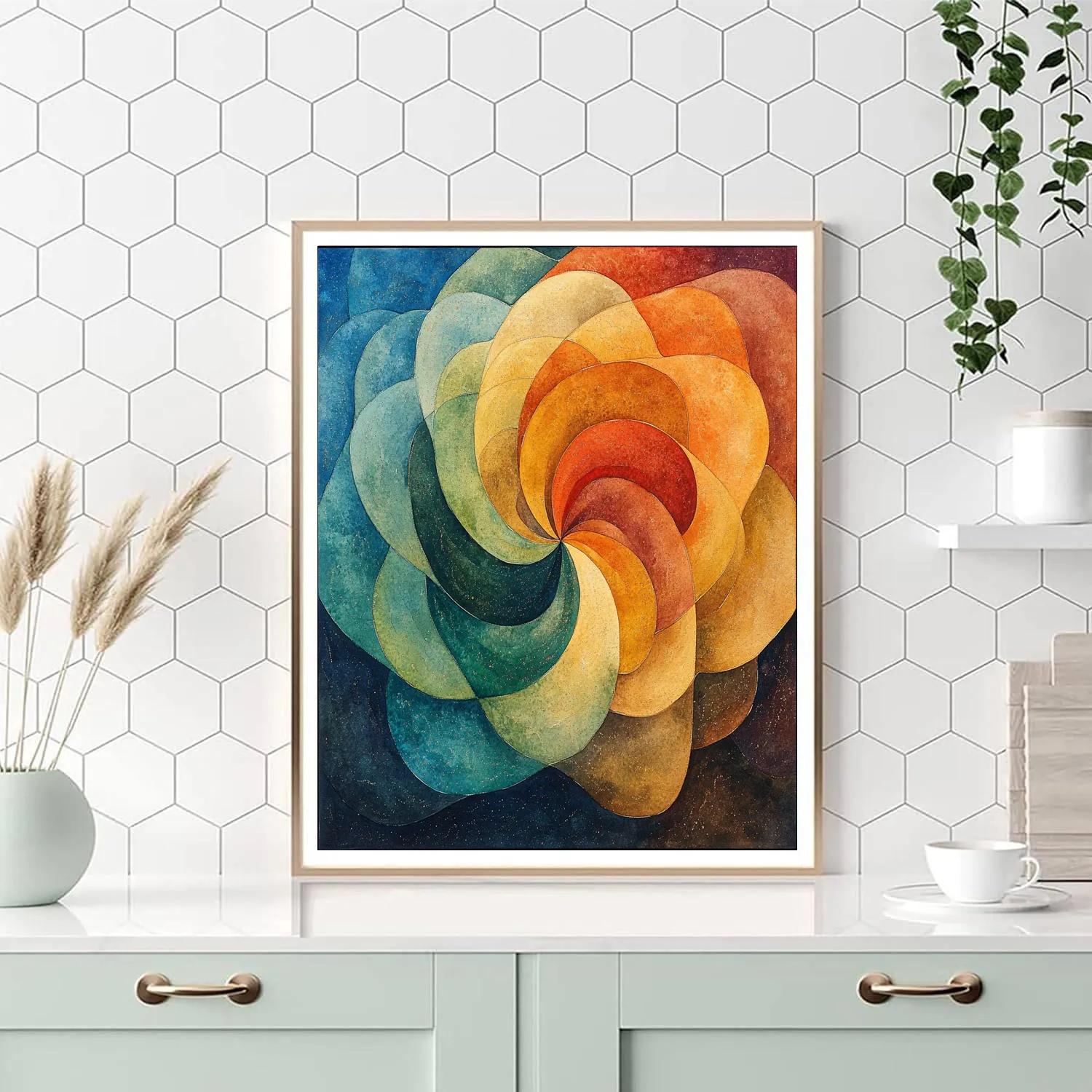 Nandalal Bose Inspired Monsoon Raga Spiral Paint by numbers kits