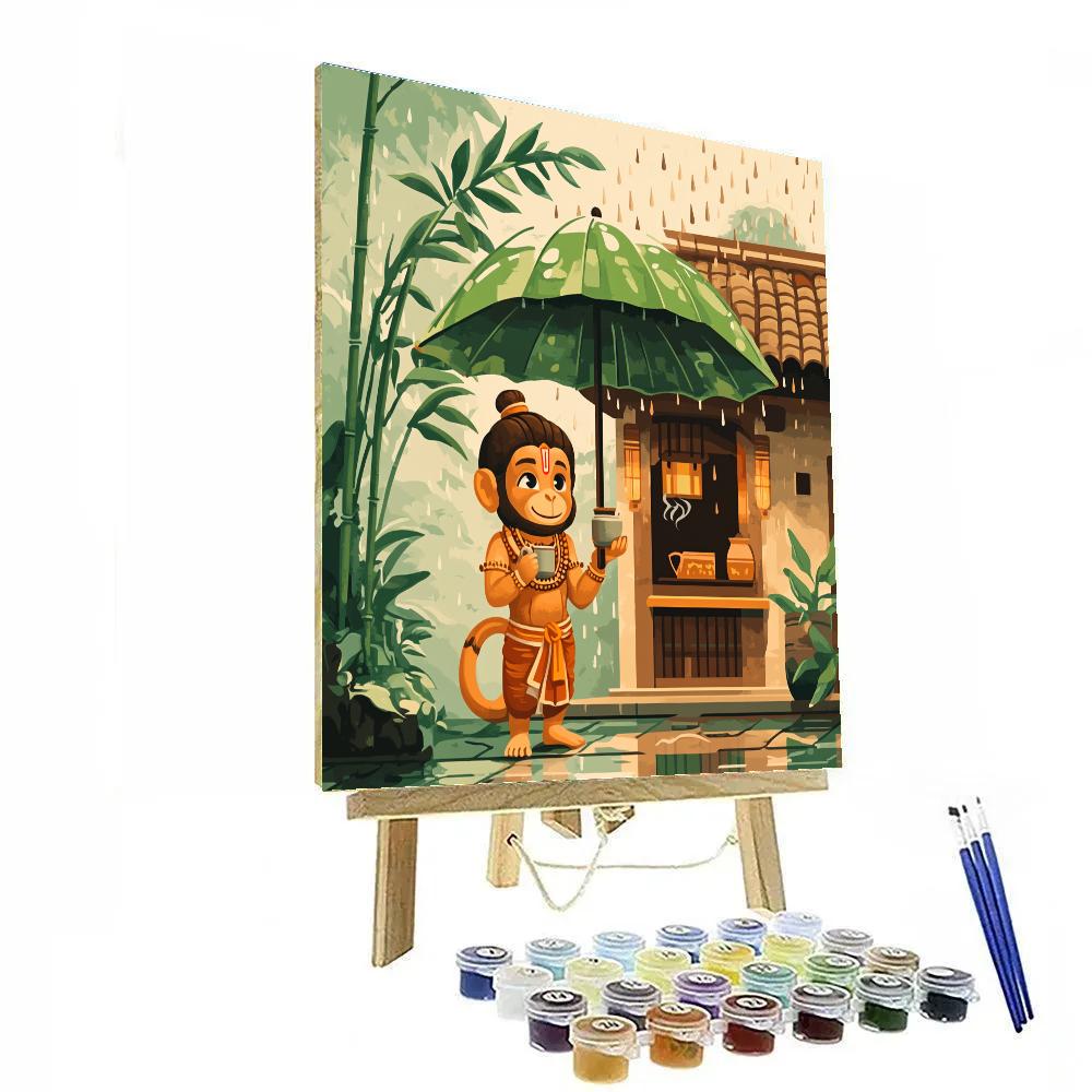 Hanuman Tea House Blessing In The Rain paint by number