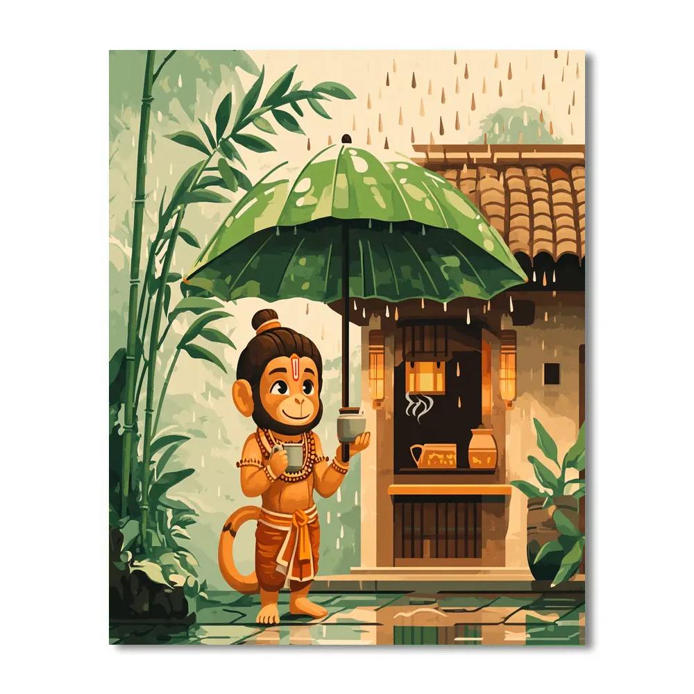 Hanuman Tea House Blessing In The Rain paint by number
