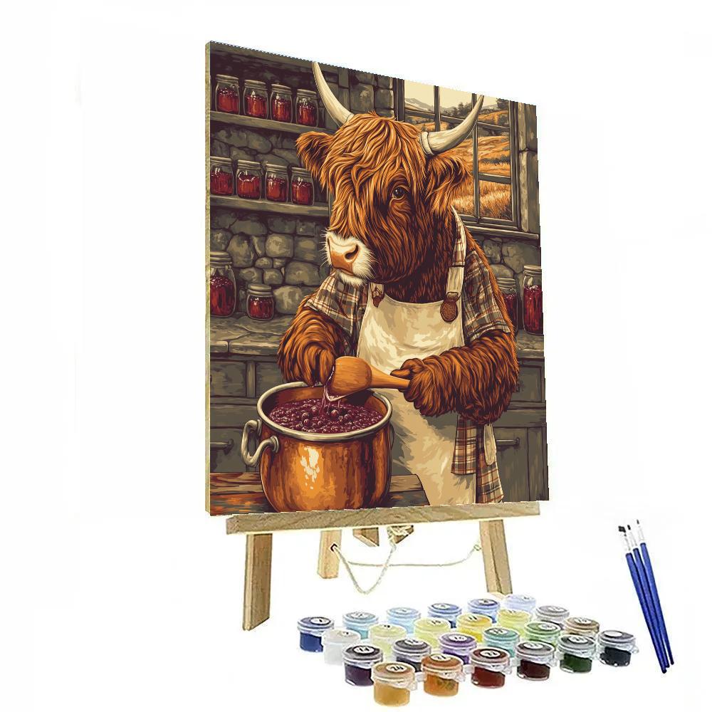 Highland Cow Berry Jam Kitchen paint by color