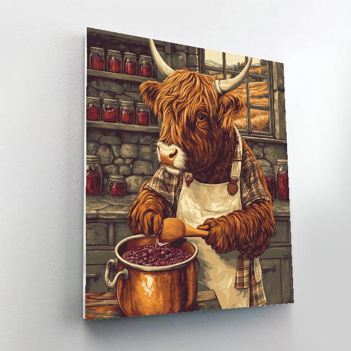 Highland Cow Berry Jam Kitchen paint by color