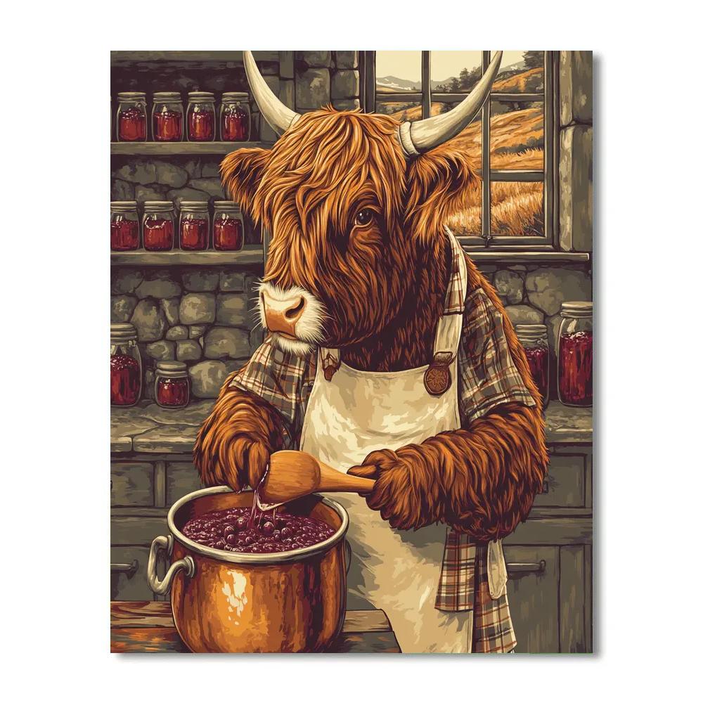 Highland Cow Berry Jam Kitchen paint by color