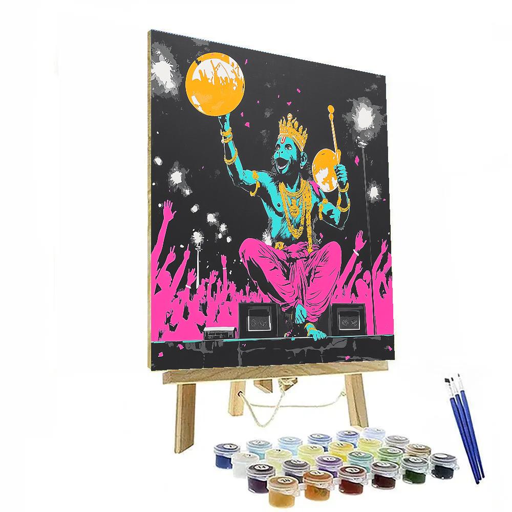 Concert Night Spotlight On Hanuman The Cymbal Keeper Numbered painting kits