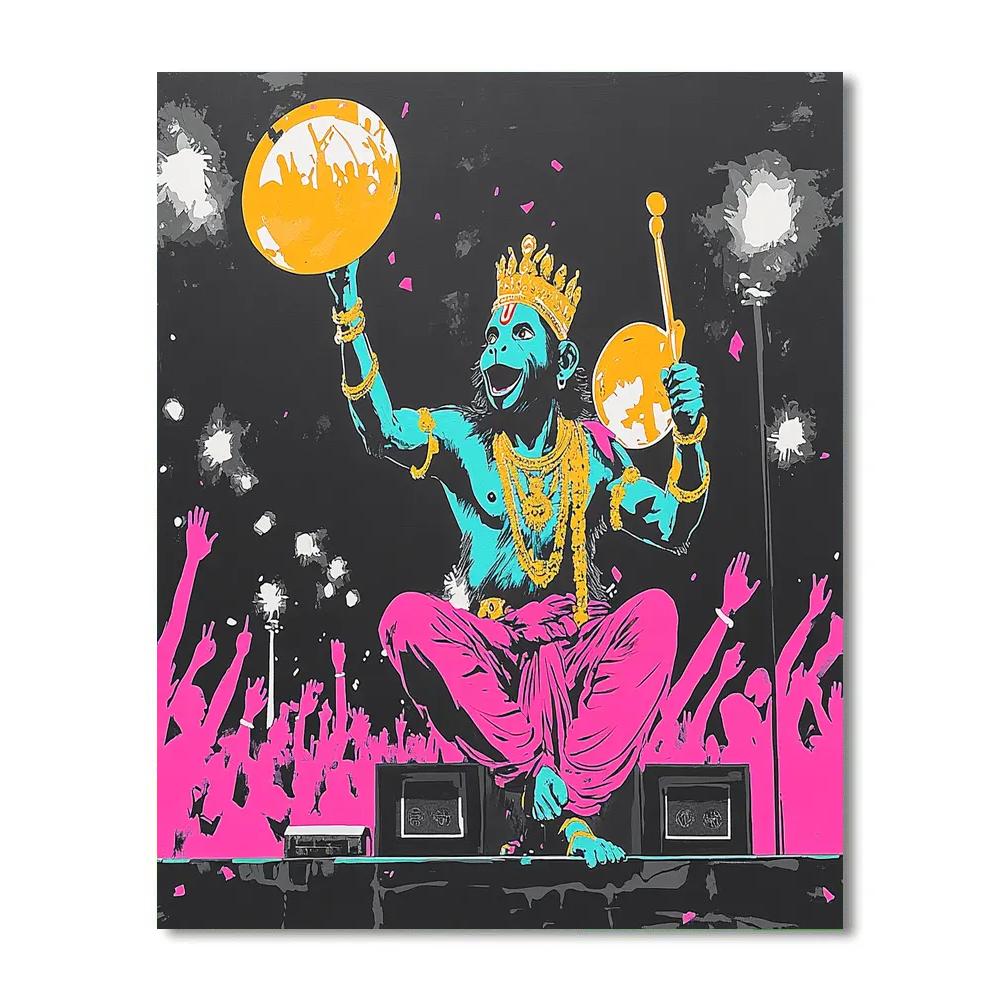 Concert Night Spotlight On Hanuman The Cymbal Keeper Numbered painting kits