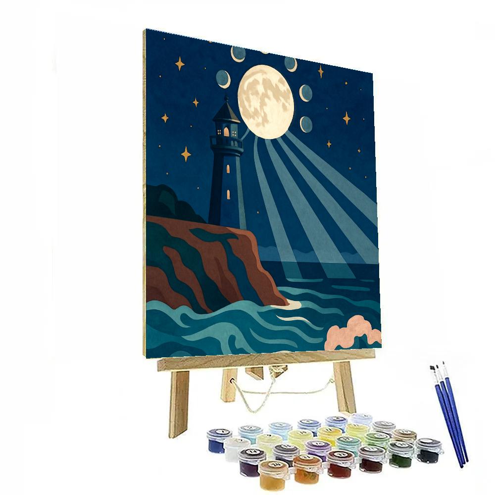 Tidecall Moon Lighthouse paint by number