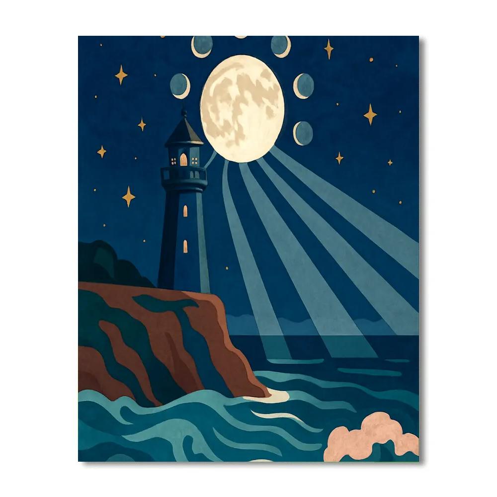Tidecall Moon Lighthouse paint by number