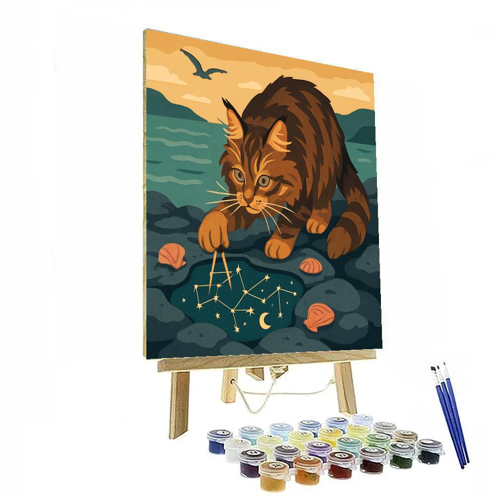 Cat Tidepool Cartographer painting number kit