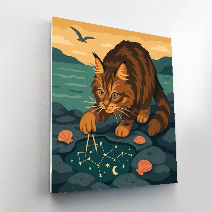 Cat Tidepool Cartographer painting number kit