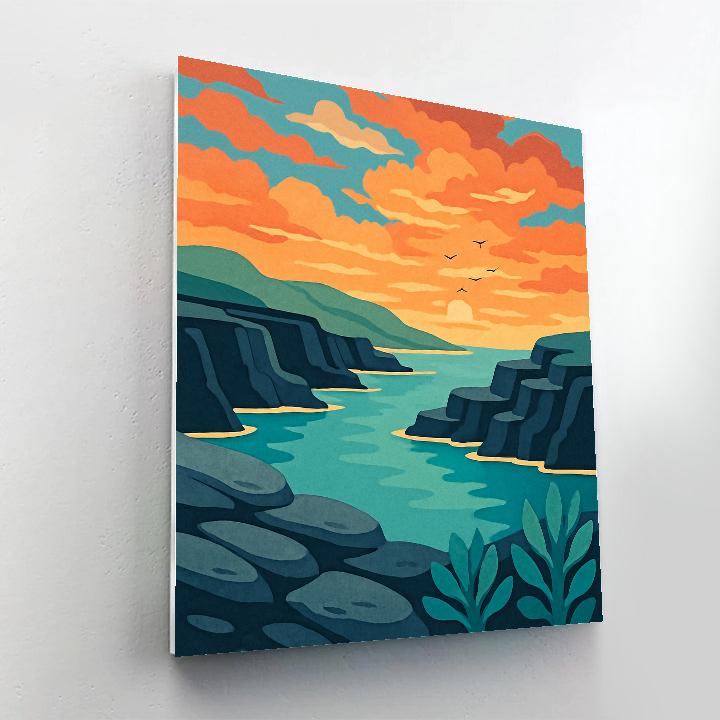 Tideglass Cliffs Landscape DIY paint by numbers